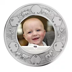 Geboortegeschenken: 18 CM fotolijstje in tin  model: E1241