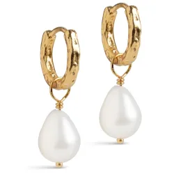 Enamel Significant Pearl  creool in verguld sterlingzilver