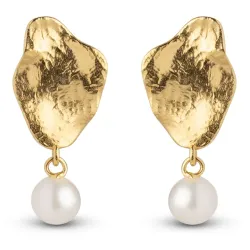 Enamel Caia Small parel oorbellen in verguld sterlingzilver