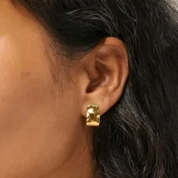 Enamel Ziva creool in verguld sterlingzilver