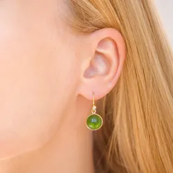 Julie Sandlau Prime groene kristal oorbellen in verguld sterlingzilver