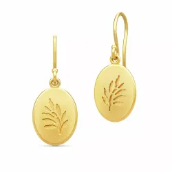 Julie Sandlau Classic blad oorbellen in verguld sterlingzilver