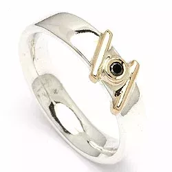 testsieraad zwart diamant ring in zilver