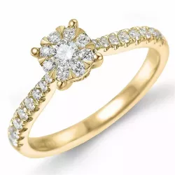 testsieraad rond diamant ring in 14 karaat goud 0,10 ct 0,36 ct