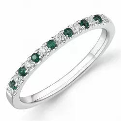 testsieraad smaragd diamant ring in 14 karaat witgoud 0,15 ct 0,10 ct