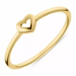 verzamelmonster Simple Rings hart ring in verguld sterlingzilver