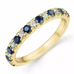 testsieraad saffier diamant ring in 14 karaat goud 0,128 ct 0,513 ct
