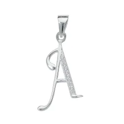 verzamelmonster letter a zirkoon hanger in zilver
