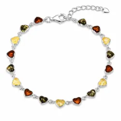 verzamelmonster hart barnsteen armband in zilver