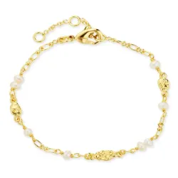 verzamelmonster parel armband in verguld messing - Eliné