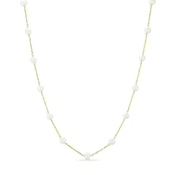 verzamelmonster parel ketting in verguld staal 41+5 cm x 4,2 mm  - OCEANA