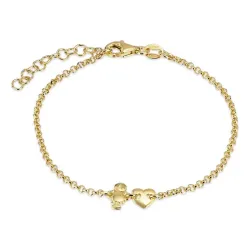 verzamelmonster familie armband in verguld sterlingzilver met Hart - Dochter in verguld sterlingzilver