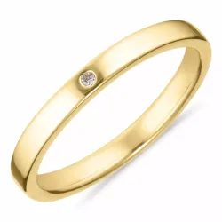 testsieraad witte zirkoon ring in verguld sterlingzilver