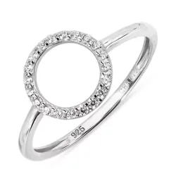 verzamelmonster rond zirkoon ring in zilver