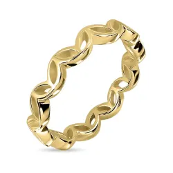 verzamelmonster blad ring in verguld sterlingzilver