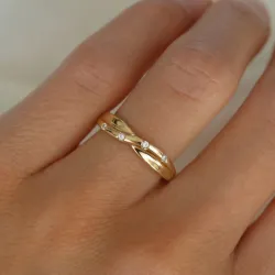 abstract diamant ring in 9 karaat goud 0,03 ct