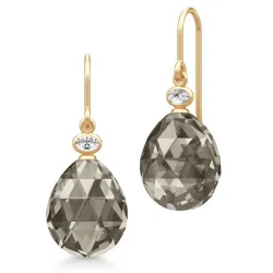 Julie Sandlau Ofelia rookkleurige kristal oorbellen in verguld sterlingzilver