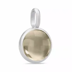 Julie Sandlau Prime hanger in satijn gerodineerd sterling zilver rookkleurige kristal