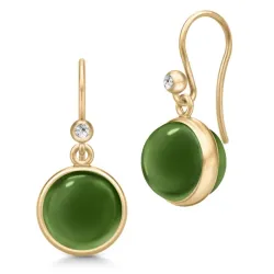 Julie Sandlau Prime groene kristal oorbellen in verguld sterlingzilver