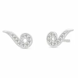 Julie Sandlau Ocean zirkoon oorbellen in satijn gerodineerd sterling zilver witte zirkoon